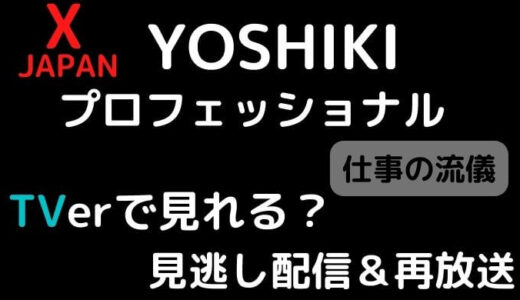 プロフェッショナルYOSHIKIの見逃し配信はTVerで見れる?再放送も調査!