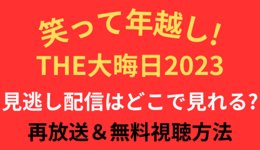 笑って年越し！THE大晦日2023の見逃し配信はどこで見れる?無料視聴方法も調査